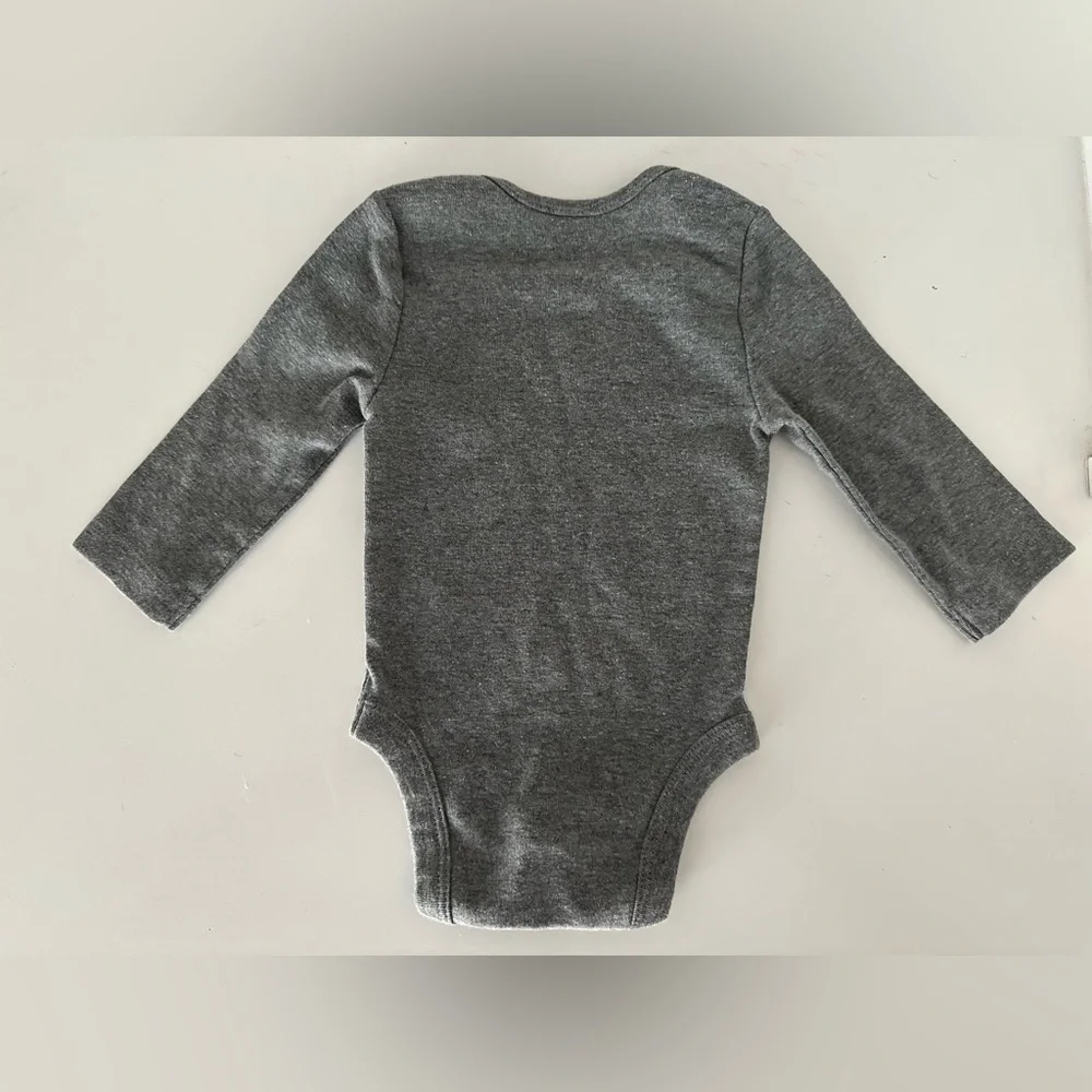 Jumping Beans One Piece Onesie “Don’t Wake Me I’ll Wake You” Gray w Black Text